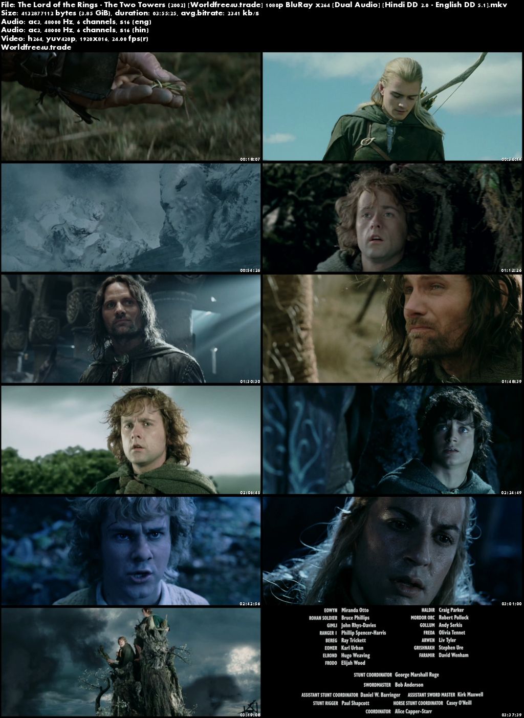 index of the lord of the rings: the two towers 1080p